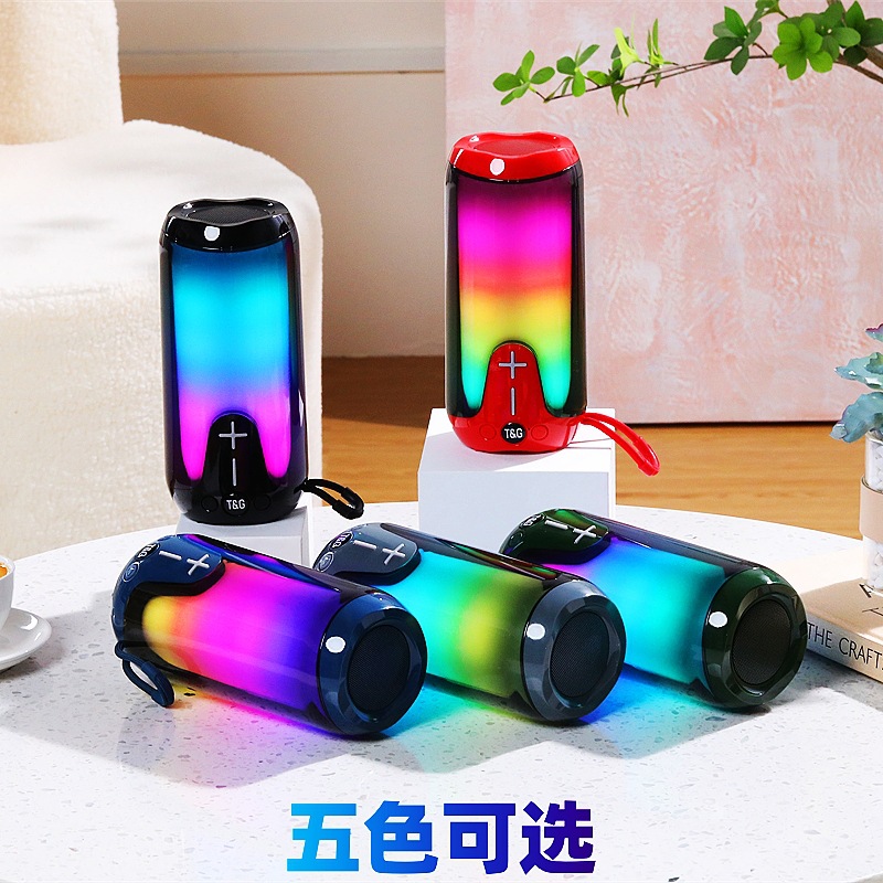 Transfronterizos cool siete colores lámparas fiesta música artefacto tarjeta subwoofer radio inalámbrica altavoz Bluetooth de alto volumen