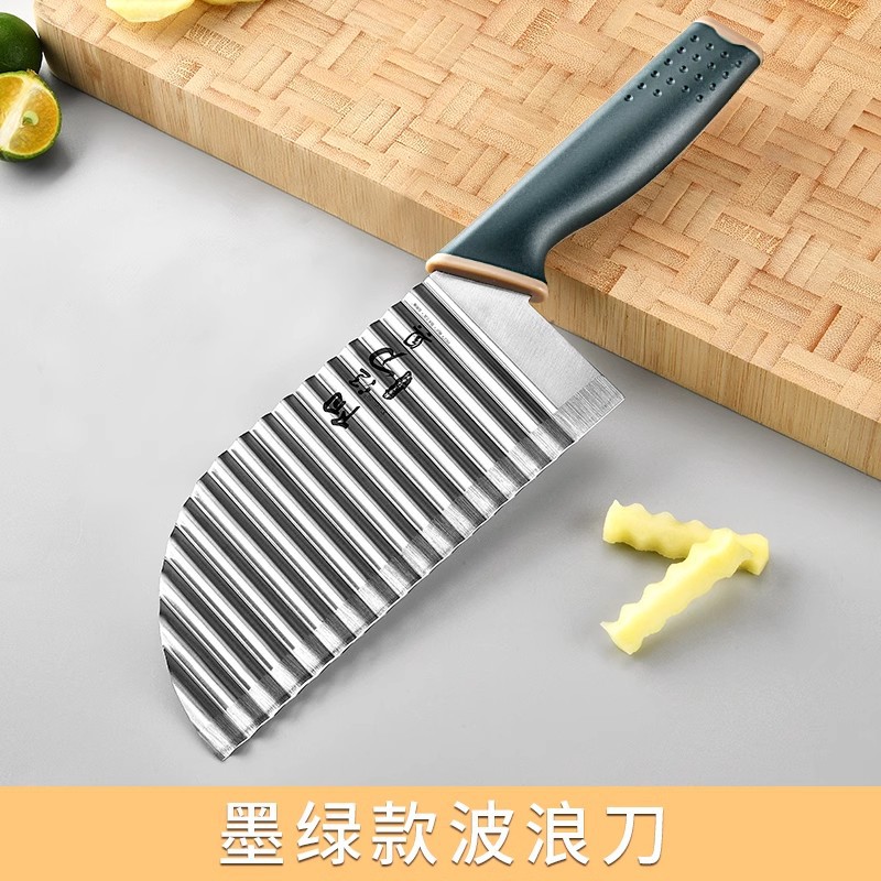 Cuchillo de dientes de lobo espeso cuchillo profundo cuchillo de regalo ondulado multifuncional patata comercial cortar verduras kettle jun