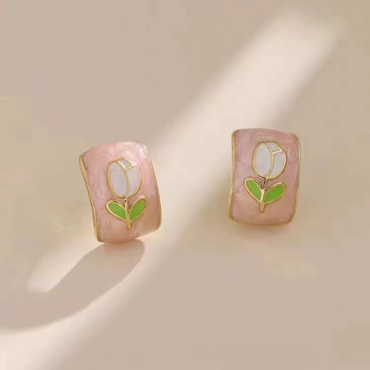 Пурпурная серебряная игла, милые серьги, серебро 925 образец, год 2024