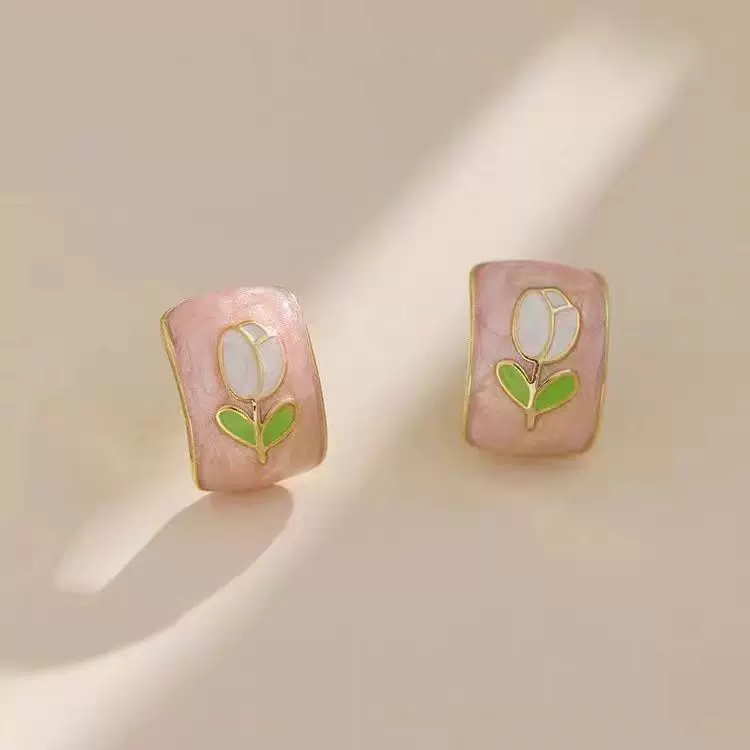 Пурпурная серебряная игла, милые серьги, серебро 925 образец, год 2024