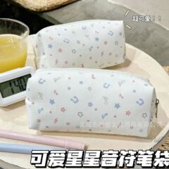 简约星星音符笔袋少女高颜值清新化妆包大容量学生可爱文具收纳袋
