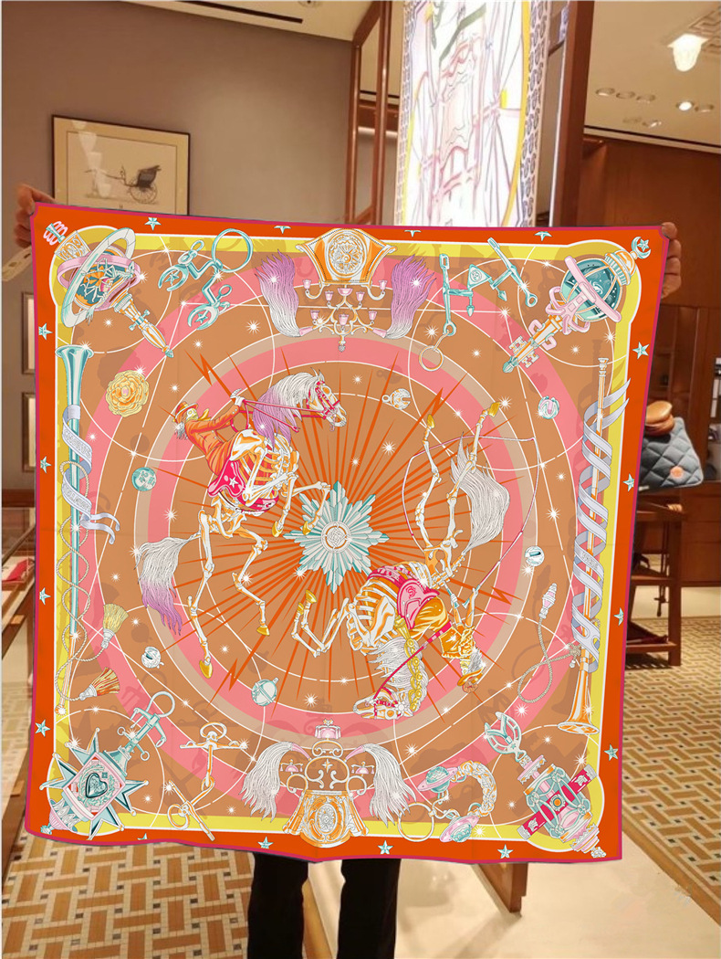 Regali di seta in twill quadrato di seta, fasce per capelli, decorazioni professionali, nastri, dolce stile principessa, cielo stellato piccolo_voghion.com