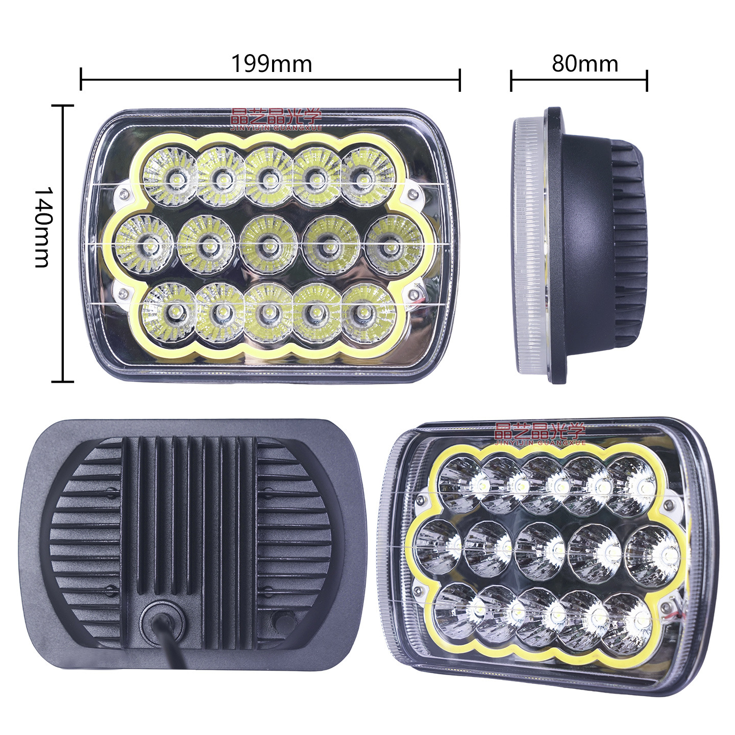 7 pulgadas lámpara de camión lámpara de camión lámpara de camión lámpara de trabajo de automóvil lámpara de carretera lámpara de lámpara de carro accesorios de fundición a presión