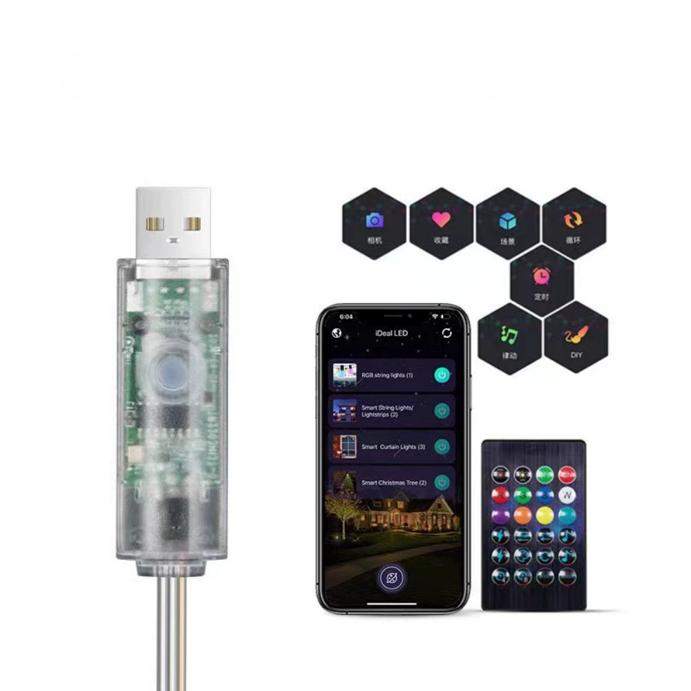 Трансграничный пульт дистанционного управления, умный красочный голосовой контроль, бегущая вода, карниз, свет, Bluetooth-приложение, украшение интерьера двора, завод по производству гирлянд