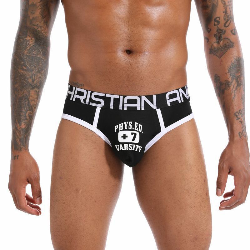 New men's briefs cotton low waist hot stamping New men's briefs cotton low waist hot stamping