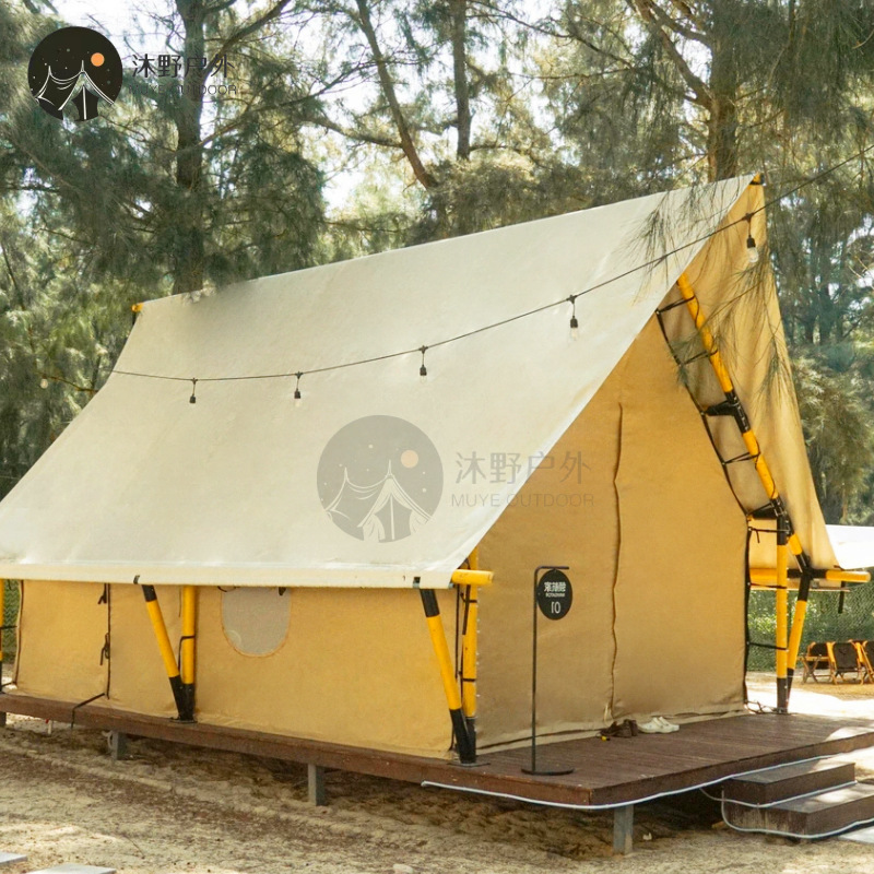 Muye campamento grande al aire libre tienda de campaña de doble capa hotel tienda de campaña de lujo salvaje tienda de hotel pequeña tienda de campaña de campamento de lujo salvaje