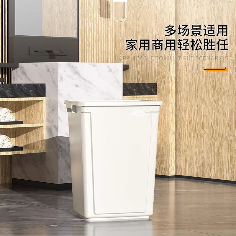 White Square Wheeled Trash Can for Home Use 2025 New Model Extra Large Capacity Commercial Use for Dining, Office, Outdoor White Square Wheeled Trash Can for Home Use 2025 New Model Extra Large Capacity Commercial Use for Dining, Office, Outdoor