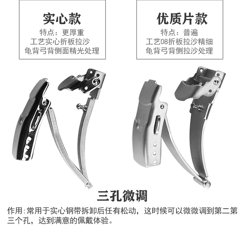 Correa de acero sólido, pulsera inteligente de liberación rápida, correa de 15 cuentas, correa 22/24, hebilla de seguridad, correa de cuarzo