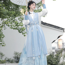 2026原创山涧汉服女中国风改良汉元素上衣比甲腰封襦裙套装6920
