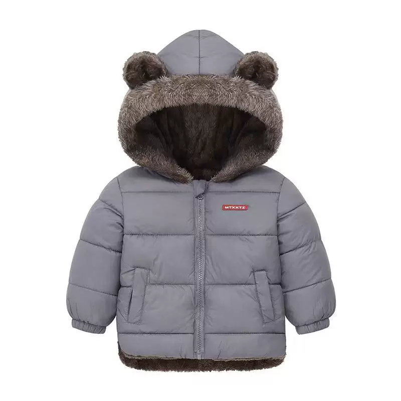 Children's double-sided velvet keep warm down jacket for boys, increased thickness