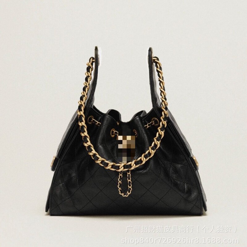 Caviar Pattern Small Chanel 25C Drawstring Hobo Bucket Bag 25Bag Vintage Quilted Underarm Women's Bag Shoulder Handbag Caviar Pattern Small Chanel 25C Drawstring Hobo Bucket Bag 25Bag Vintage Quilted Underarm Women's Bag Shoulder Handbag