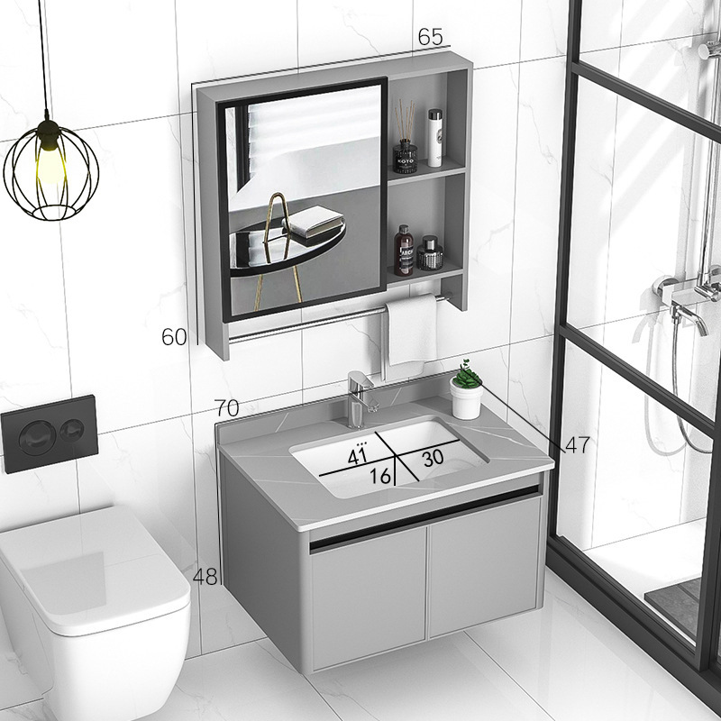 Panal de aluminio gabinete de baño integrado lavabo cuarto de baño lavabo de aleación de aluminio espacio de baño mesa de lavado