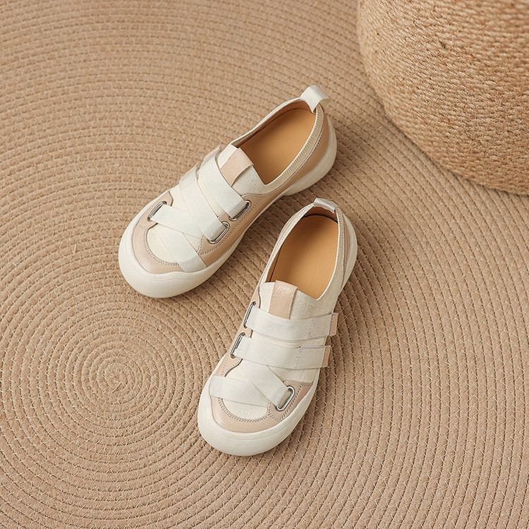 Giày sneaker nữ chunky đế dày da dê phối màu cao cấp — màu đen, màu trắng ngà chi tiết 61