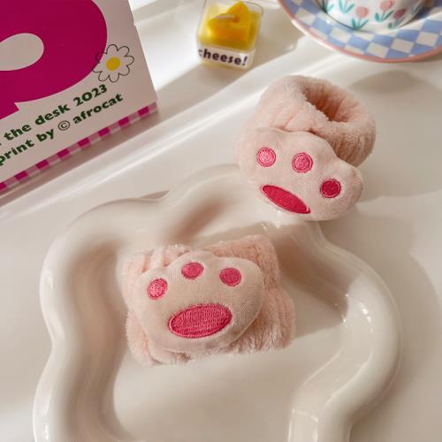 Arco banda de pelo al por mayor de las niñas de color sólido todo partido de maquillaje absorbente de sudor-limpieza lavado de cara correa de muñeca de franela banda de pelo