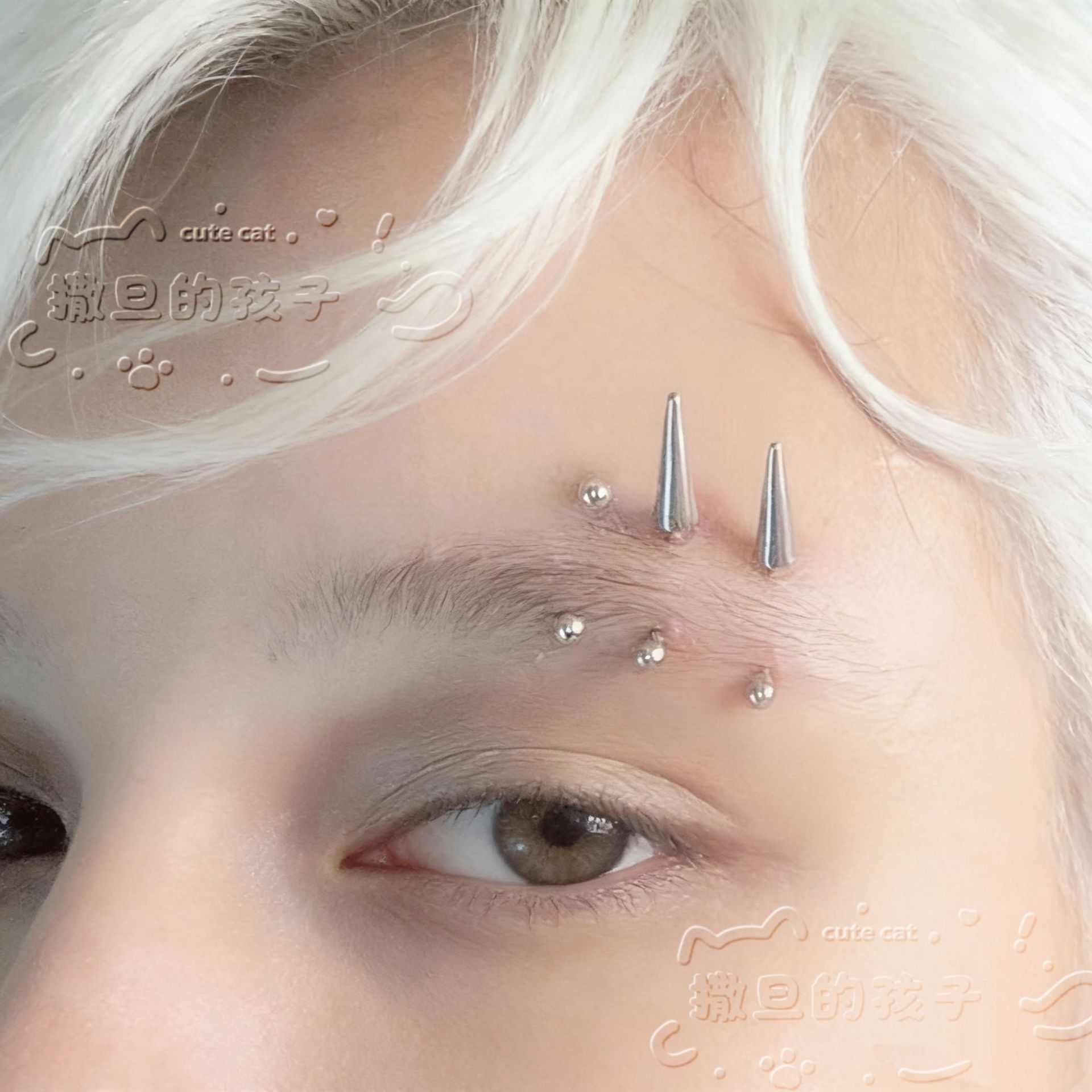 Labret stud lip piercing jewelry styling detail