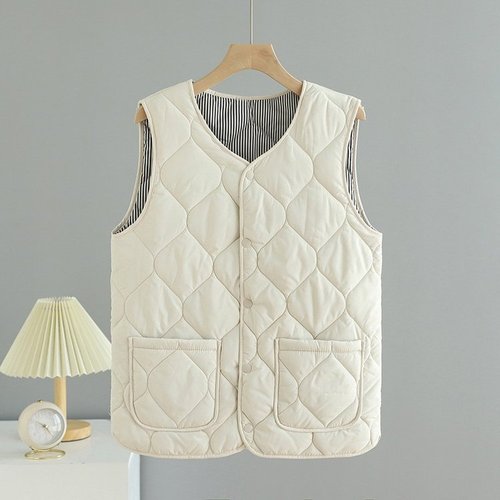 New Large Size Autumn/Winter Lightweight Cotton Vest for Mothers, Loose and Warm, Suitable for Middle-Aged and Elderly Men and Women