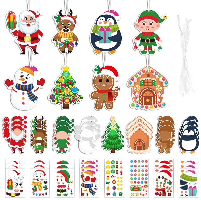 Cross-Border New Hot-Selling Items: Children's Cartoon Ornaments, Christmas DIY Card Stickers, Christmas Tree Gift Set, Photo Frame Cross-Border New Hot-Selling Items: Children's Cartoon Ornaments, Christmas DIY Card Stickers, Christmas Tree Gift Set, Photo Frame