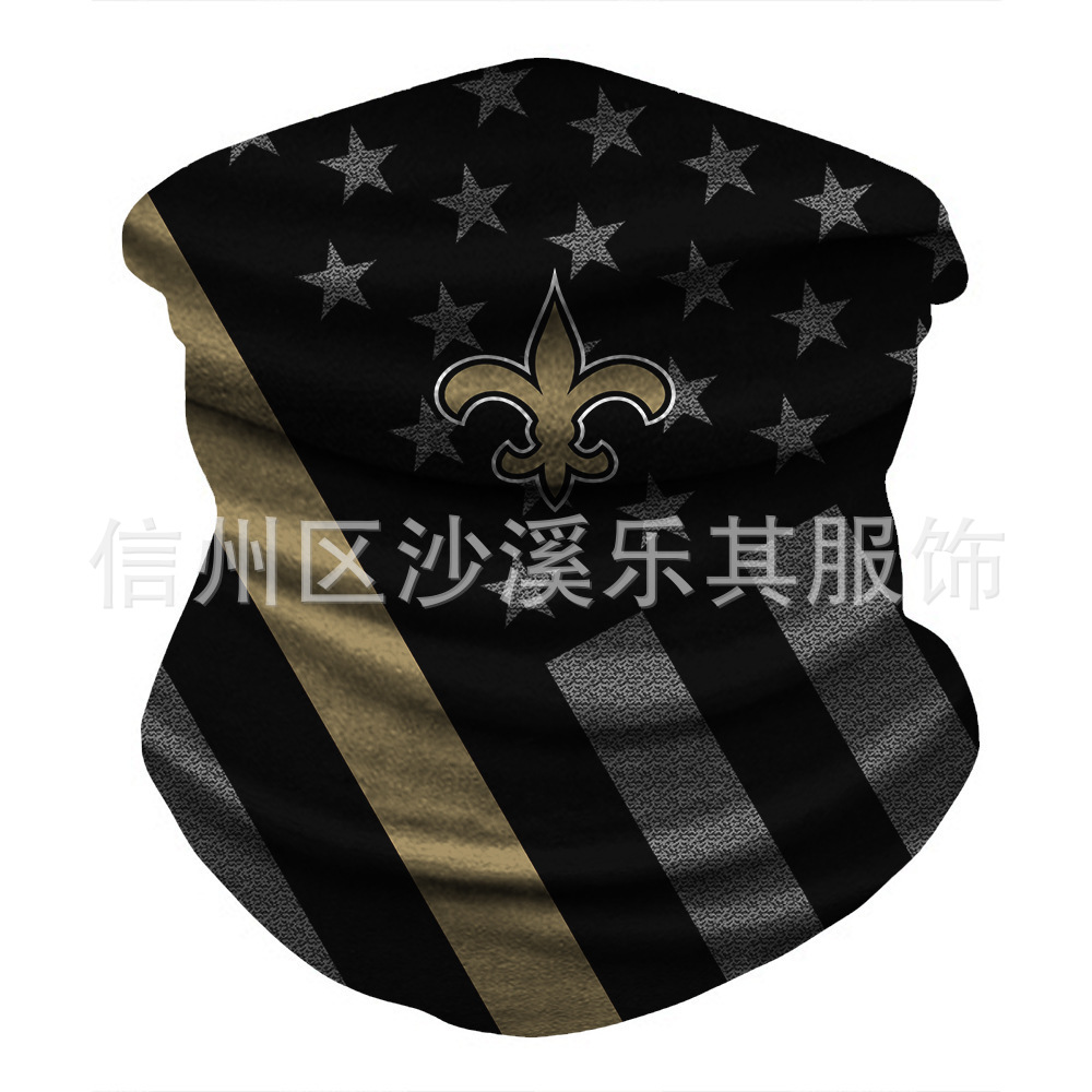 Máscara de impresión digital 3D para equipos de la NFL europeos y estadounidenses Montar al aire libre a prueba de polvo, protección solar, máscara deportiva a prueba de viento, se puede fijar Zhi