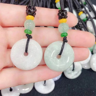 Natural Jade Peace Buckle Pendant A-Grade Burmese Hanging Ornament Jade Pendant for Men and Women Event Gift Green Jade