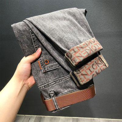 Jeans male 2022 new pattern Chaopai Spring and summer Nine points Smoke gray Korean Edition Elastic force Trend Versatile trousers