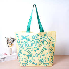 手提编织袋定制pp覆膜购物大容量可爱动物图片防水单肩环保手提袋