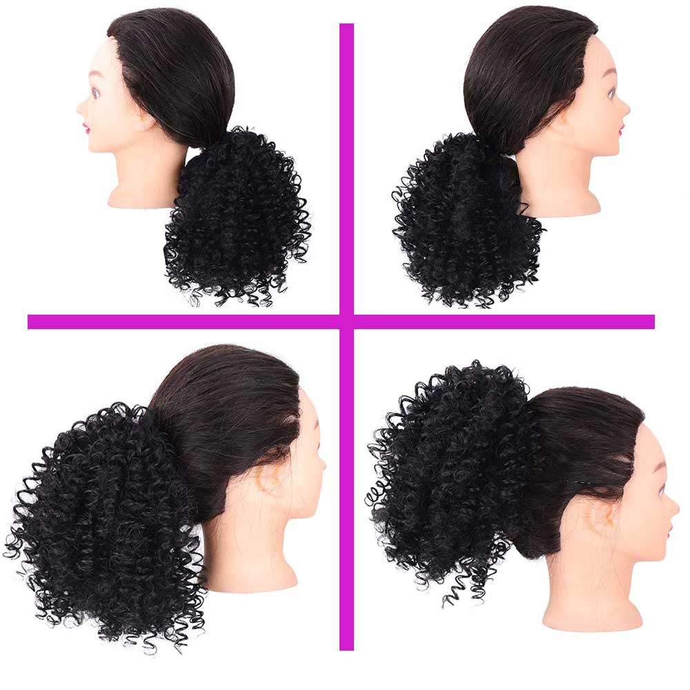 Sintētiskie mati Afro aukliņa maza cirtainu matu soma sintētiska zirgaste_voghion.com