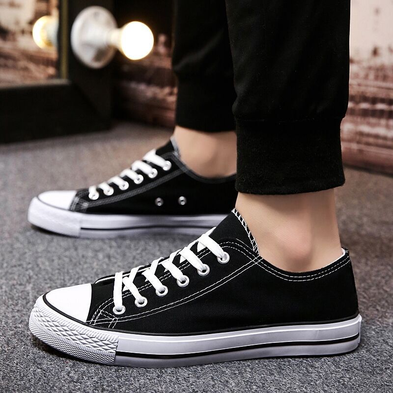 Low-top Canvas Shoes for Men and Women Couple Students Korean Style All-match Casual Shoes Classic Single-layer Shoes White Shoes Skate Shoes H01