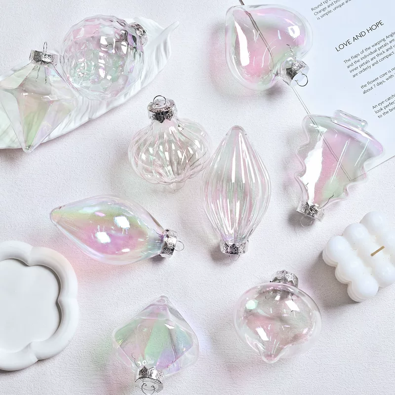 Лазерный фантазийный стример из PET в форме кристального шара для ёлки, праздничная сценическая декорация