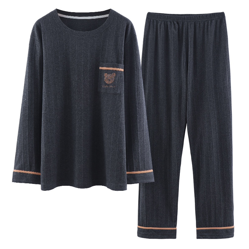 Jiao Caimeng pijamas de hombre primavera y otoño de algodón de manga larga para hombre 2022 Nuevo homewear Perezoso