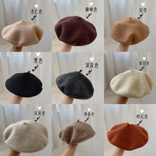 你要的貝雷帽顏色這里全都有！秋冬羊毛貝雷帽女韓版日系畫家帽子