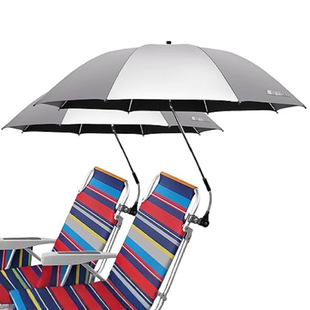 Factory Direct Sale Sunshade Oversized 23inch Clip Umbrella with Multi-Color Vinyl Beach Chair Clip Umbrella