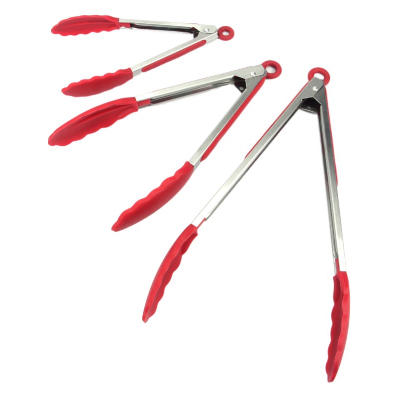 Clip de comida de silicona 7 pulgadas 9 pulgadas 12 pulgadas clip de comida de acero inoxidable resistente a altas temperaturas aislamiento de barbacoa clip de pan