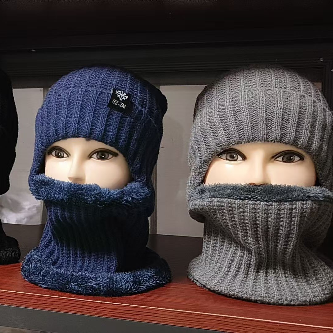 A中老年人帽子男冬季保暖护耳老人爸爸爷爷加厚针织毛线帽男秋冬