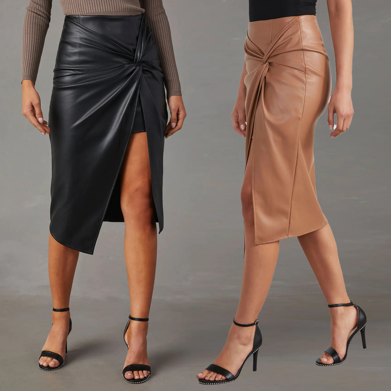 308g Weight Knee-Length Dress Length Type Skirt Dresses Type Spandex, Polyester Fabric Type Mid Waist Waist Line Micro-Elastic Elasticity Holiday Occasion Summer Classic Style Solid Color Spandex Polyester Knee-Length Skirts