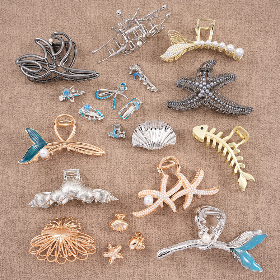 IG Style Beach Women's Moon Starfish Bow Knot Alloy Hair Claws display picture 7