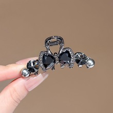 精致蝴蝶结水晶抓夹女款简约领结轻奢风发夹高级感发饰头饰鲨鱼夹