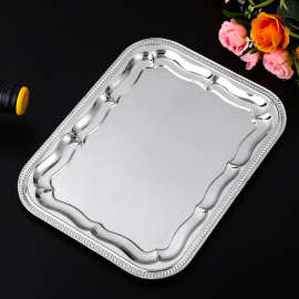 加工定制304不锈钢托盘韩式托盘毛巾盘 酒店金色长方形盘毛巾盘