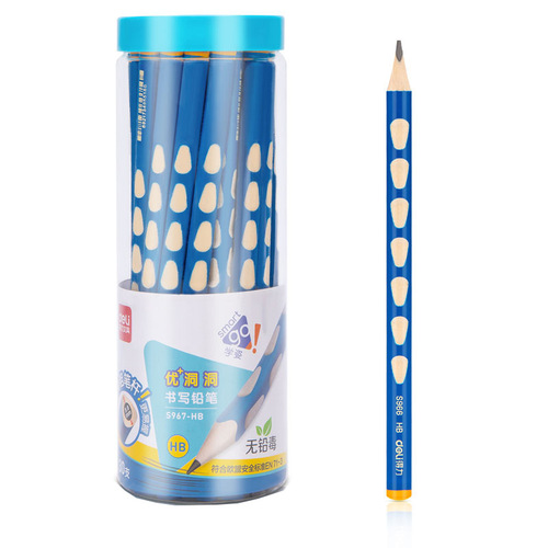 Deli kindergarten hole pencil primary school student thick rod thickened large triangle rod hb positive posture 2b calligraphy stationery wholesale