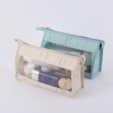 手拿式网纱化妆包便携悬挂化妆刷收纳包外出公文包立体网格三角包