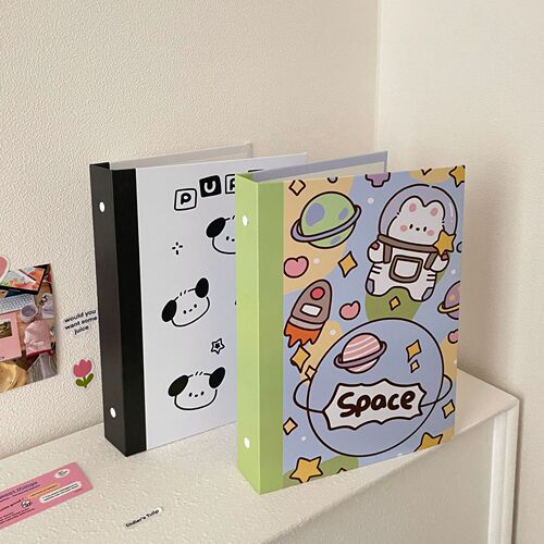 ins original graffiti puppy cute cartoon A5 loose-leaf photo album star chasing hard shell three-inch card album photo album storage album
