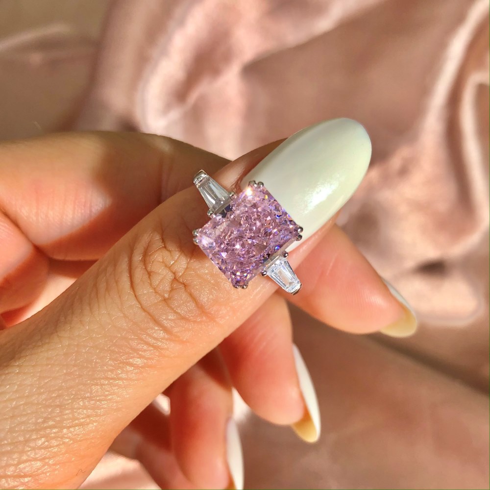 12g Weight Zircon Inlay Material Rings Classification 5, 9 Ring Size 1 Piece Quantity Holiday, Daily Occasion 925 Sterling Silver Material Geometric, Heart Shape Pattern Women's Gender Plating Design Elegant, Lady Style 925 Sterling Silver Zircon Geometric Heart Shape Rings 23