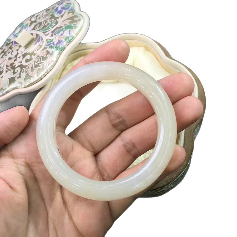 ホータン翡翠白翡翠レンコンパウダーブレスレットホータン翡翠本物のブレスレット卸売コストパフォーマンスの高い福祉製品ホータン翡翠ブレスレット|undefined