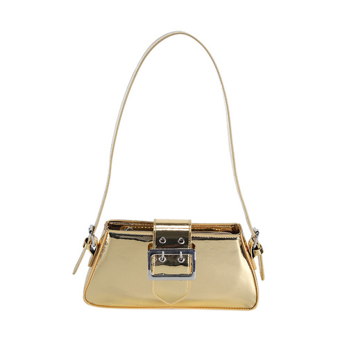 Cross-border patent leather texture simple armpit bag  summer new trend versatile retro handbag casual women's bag