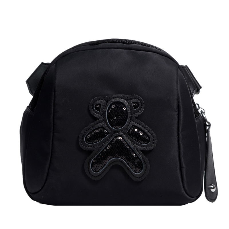 commuter leisure bear sequined Oxford cloth bag crossbody bag chest bag shell bag_voghion.com