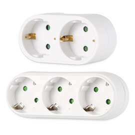 欧标/德标电源转换插 欧式/德式一转三转换插座 1出3转换插头德国