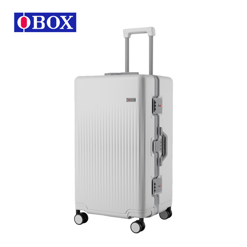MYBOX 26-inch Women's Aluminum Frame Rolling Suitcase, Small and Lightweight Carry-on Luggage Password Box Travel Suitcase for Men