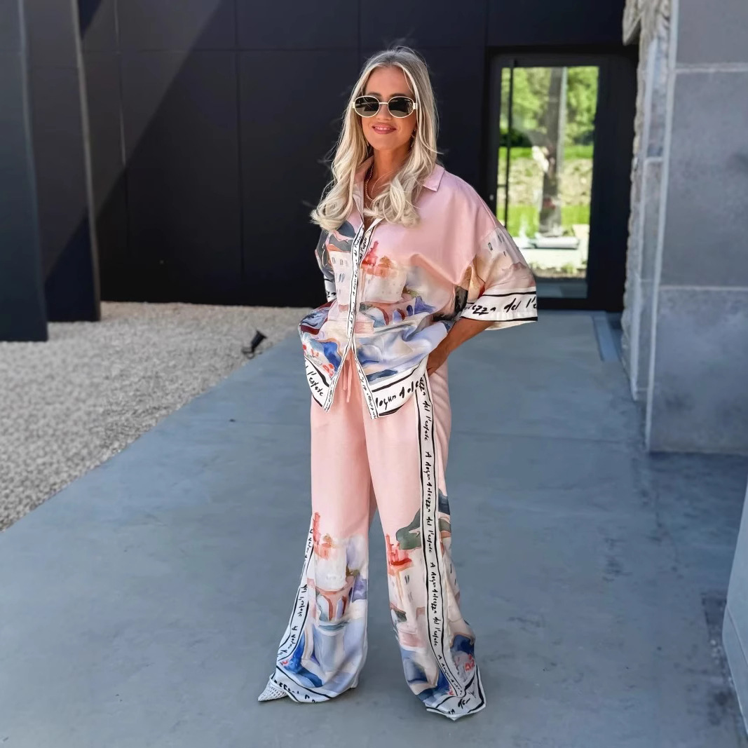 Women's Clothing Casual Fashion Temperament Loose Shirt Short Sleeved Suit_ecoleips.com