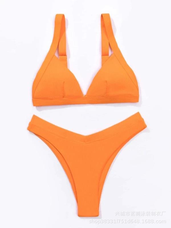 Mingyi nuevo popular multicolor color sólido pequeño hoyo bar moda europea y americana sexy multicolor Bikini traje de baño de las mujeres