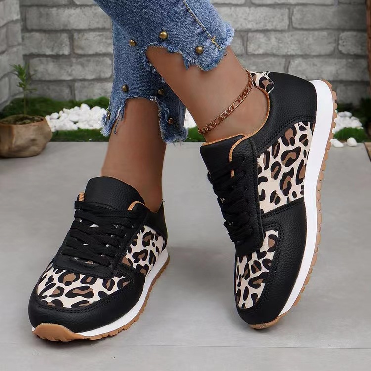Women's Vintage Style Leopard Round Toe Sports Shoes display picture 2