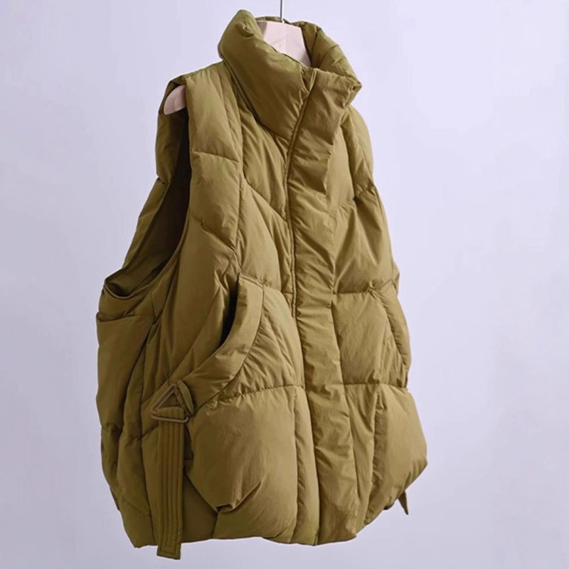Down Cotton Vest Jacket for Women 2025 Autumn and Winter New Korean Style Loose Waistcoat Large Size Foreign Style Thickeneded Vest Outer Wear